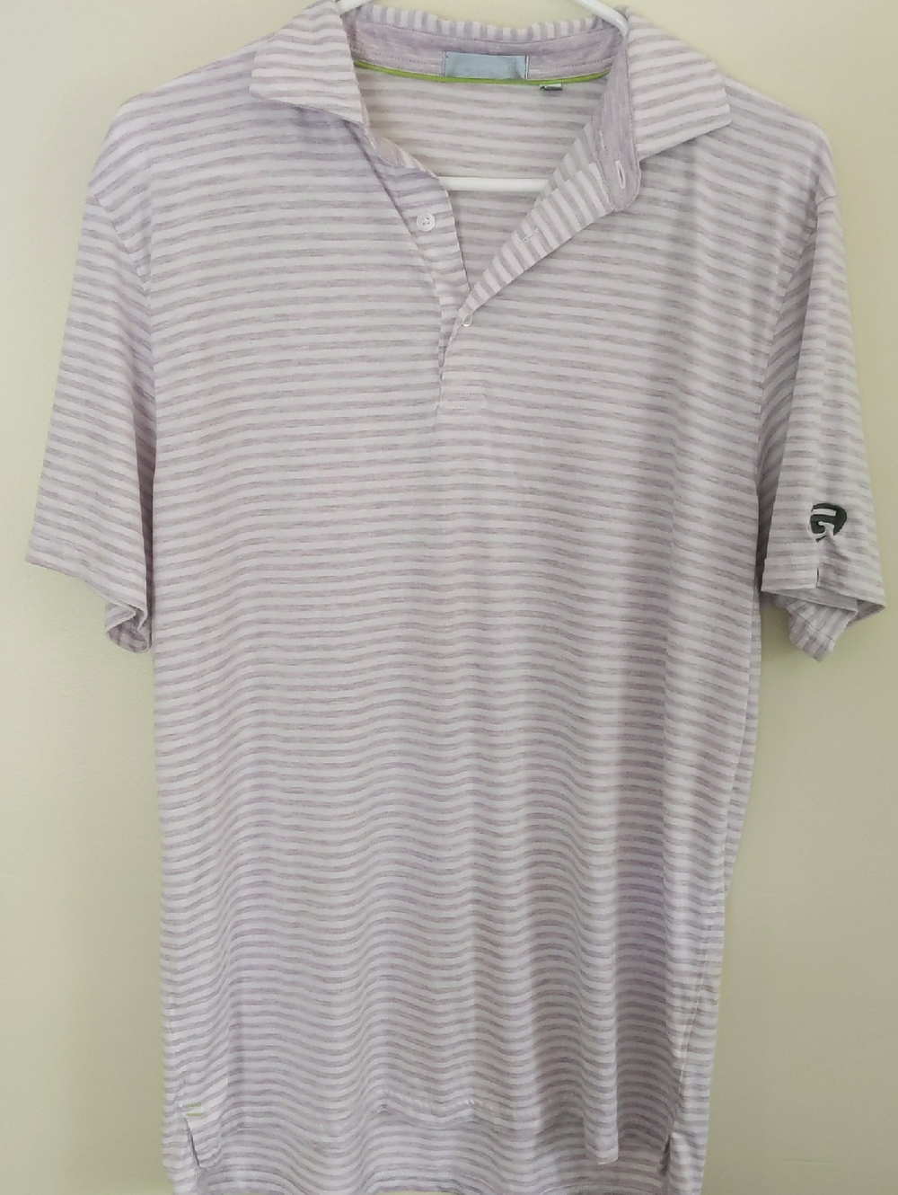 Tasc Men's Light Lavender Striped Polo Shirt